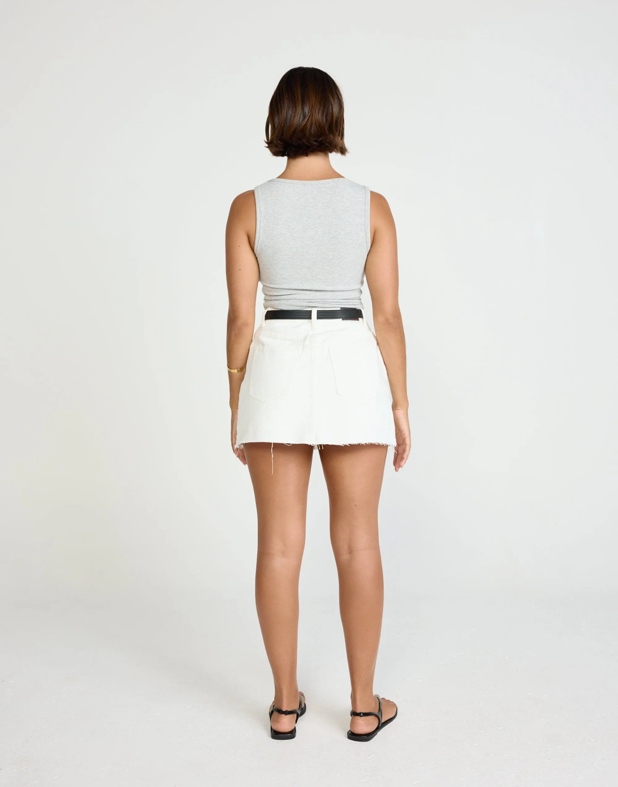Okara Denim Skort (Ivory White)